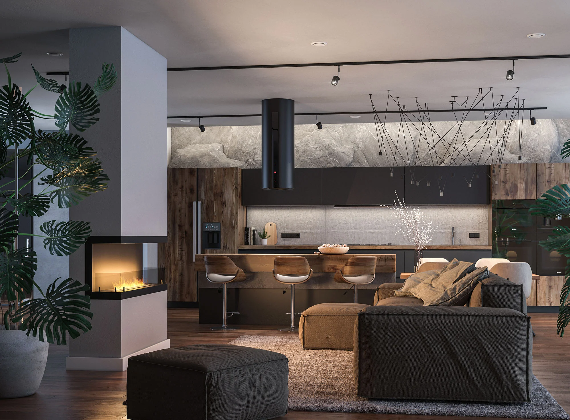 Sturdy biofireplace Inside C1200 v3 — minimalist built-in fireplace for a recess (2 l, 1000 mm burner) cC1200v3-3