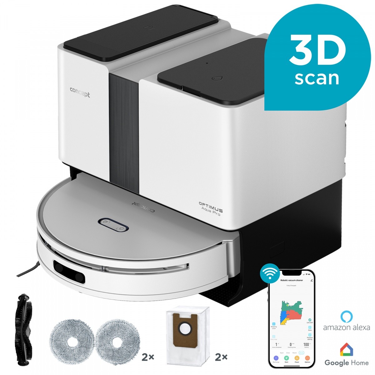 OPTIMUS Aqua Pro Laser 3D VR4050 – robot de limpieza 2 en 1 con succión 5000 Pa, estación automática, lavado y secado de mopas, image_995768_2074999_w1200_h1200_c5e9e3ac0caed72b9e0f335a93013056