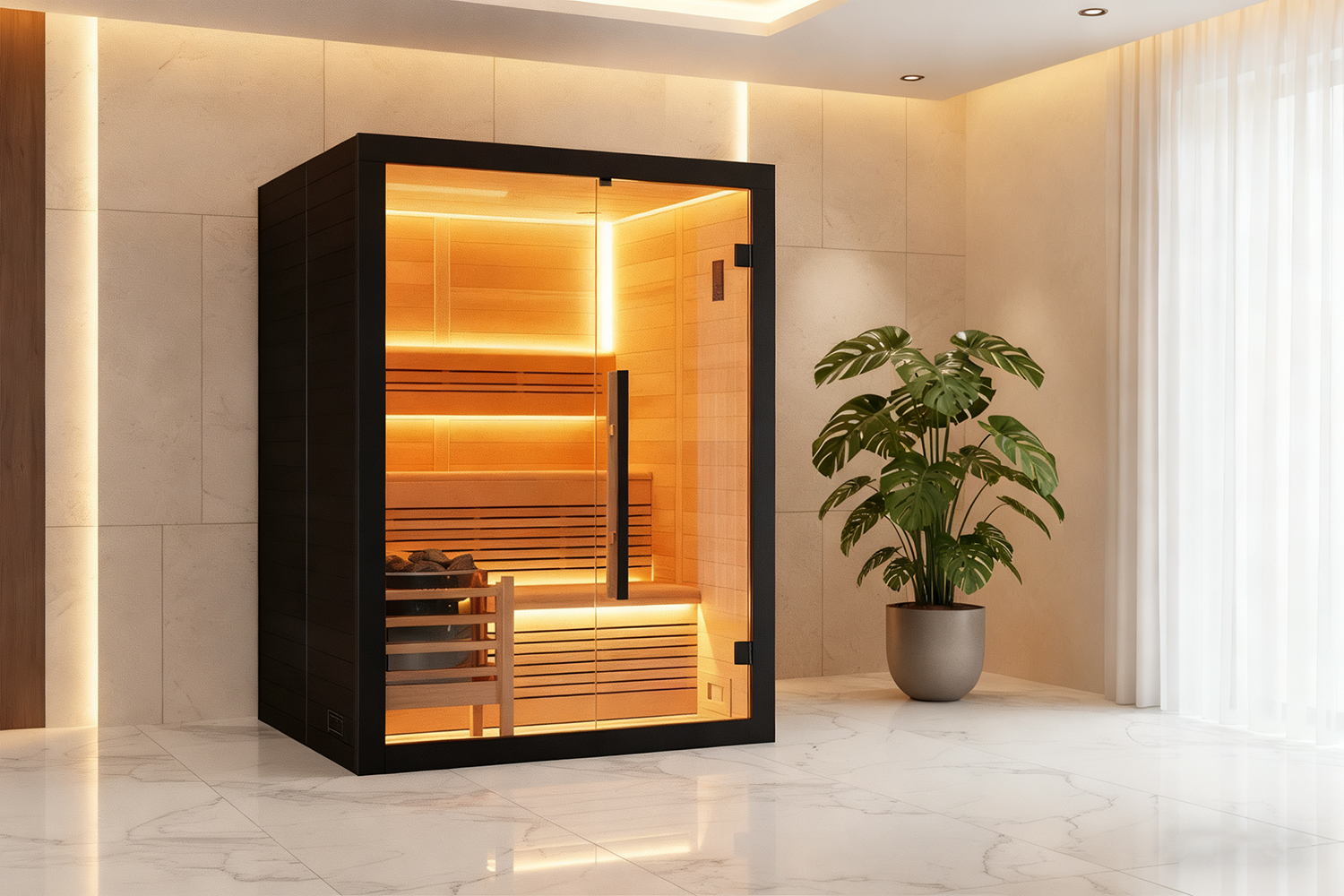 Interiør av OFS12-2 badstuen