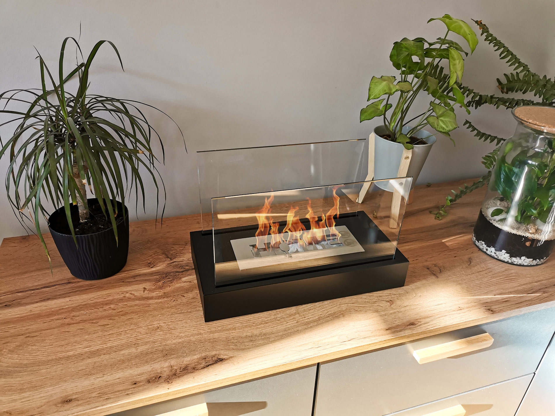 Freistehender Bioethanol-Kamin Home Schwarz Matt