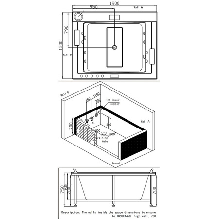 Vasca idromassaggio IRIS 933B 160×84 – relax profondo in un design moderno