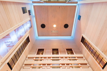 MO-EA2R-M COMBO Sauna infrarroja/finlandesa con calentador HARVIA de 3,5 kW y piedra de sal | Wellness | Relax | SPA | Relajación de Lujo | Minimalismo Elegante