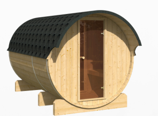 Outdoor Sauna EDA 330 – spacious premium sauna for 6–10 people with electric or wood-burning stove, for harmony and closeness to nature