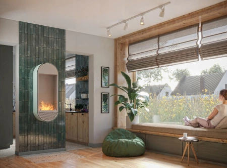 Bioetanolkamin "Incyrcle Slim Vert" - Elegant, vertikal vägghängd kamin - Idealisk för alla inredningar