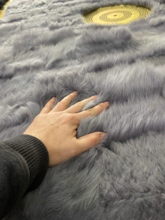 Tapis haut de gamme exclusif de style Versace - fait à la main en cuir naturel