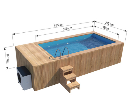 Premium SPA-pool med jacuzzi 485x235 cm – lyxig trädgårdspool med hydromassage