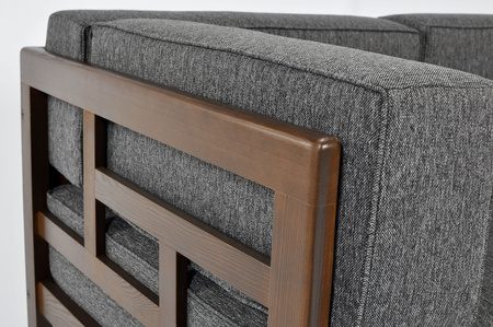 EDEN 2-seters hagesofa i tre, mørk brun/beige