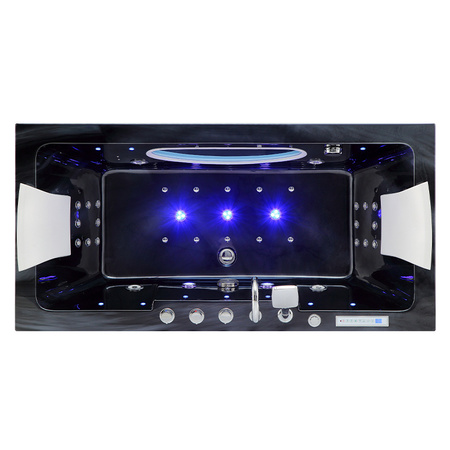 Hydromassage Bathtub IRIS 933B 160×84 – deep relaxation in a modern design, black