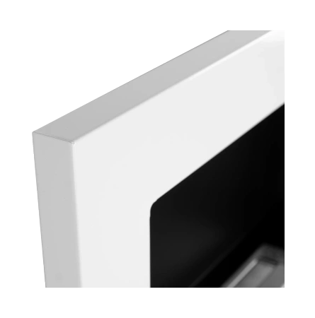 Bioșemineu suspendat cu sticlă 650x400 - alb lucios, șemineu interior cu bioetanol