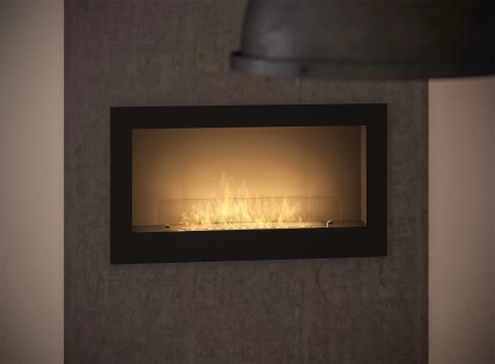 Viseći ugradbeni biokamin Inside 900 – crni / INOX, staklo Antisol