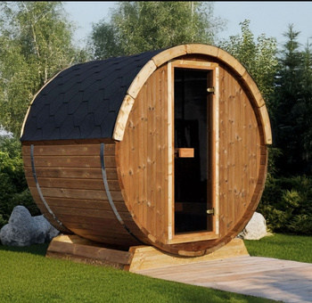 Sauna con terraza al aire libre / Estufa eléctrica o estufa WIFI / Abeto escandinavo de alta calidad (Thermowood) | Wellness | Relax | SPA | Relajación de Lujo | SPA en Casa