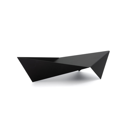 Geometrické záhradné ohnisko BOAT QualitySPA — (oceľ 3 mm, matná čierna), „Ahoj, oheň!”