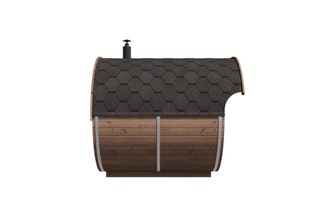 Venkovní oválná sauna Raiki pro 4 osoby / Harvia Harvia elektrická nebo Harvia na dřevo / Vysoce kvalitní tepelně upravený skandinávský smrk | Wellness | Relax | Spa | Thermo wood | Skandinávský styl