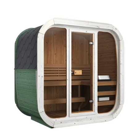 Utendørs badstue Icon 125 for 2-3 personer / Ny Rainbow-kolleksjon / Kun elektrisk oppvarming / Høy kvalitet Thermowood | Velvære | Avslapning | SPA | Naturlig treverk | Thermowood