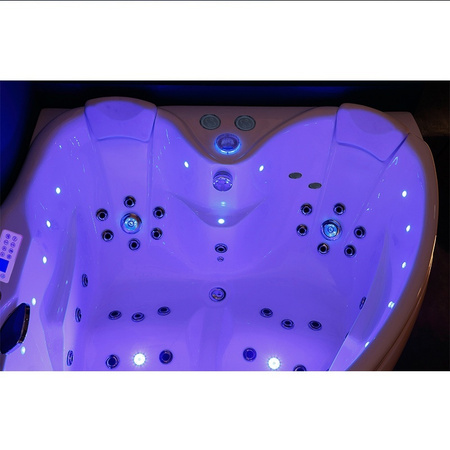 WHIRLPOOLBAD MET HYDROMASSAGE EN VERWARMING ROMA 764 RECHTS • WIT • 45 JETS 150×150