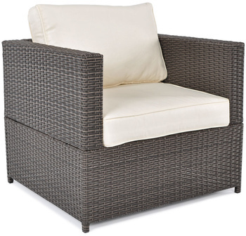 Fauteuil de jardin en polyrotin MALAGA - marron