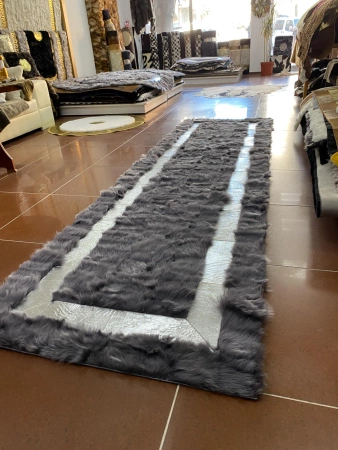 Luksusgave til hjemmet håndlavet tæppe PREMIUM stil Versace naturligt fåreskindstæppe