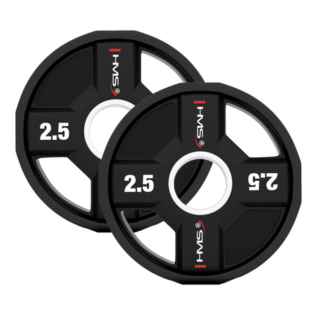 TPC SET OLYMPISCHE POLYURETHAAN PLAAT SET 2 x 2,5 - 25 KG CPU (155 KG) HMS