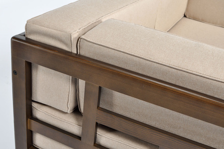 EDEN 2-seters hagesofa i tre, mørk brun/beige