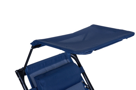 Beach Garden Lounger | Adjustable backrest with movable canopy for patio or balcony Beige/Grey/Blue | Garden furniture, relaxation, modern style