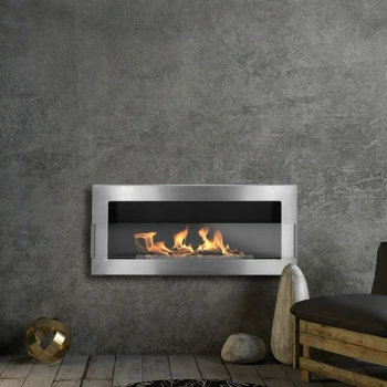 Inox hangende biohaard met glas 900x400 – roestvrij staal, modern design