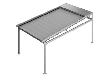 Brīvstāvoša pergola Solid - moderna alumīnija dārza lapene ar nojumi