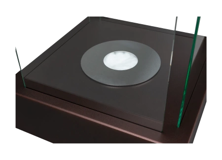 Șemineu bioetanol Sunset Garden maro mat - un șemineu bioetanol elegant, fără fum, pentru camera de zi și grădină