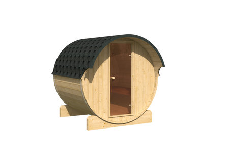 Barrel Sauna Garden Sauna EDA 220 4-person / Electric or Wood-Burning Harvia Stove / High Quality Scandinavian Spruce (Thermwood) | Wellness | Relax | SPA | For Family and Friends | Ready to Assemble