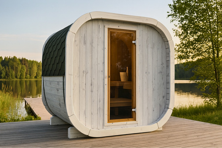 Buitensauna Eke 130 voor 3-4 personen / NIEUWE RAINBOW-COLLECTIE / Alleen elektrische verwarming / Hoogwaardig Noord-Europees sparrenhout | Wellness | Ontspanning | SPA | Wellness | Ontspanning | SPA | Noord-Europese stijl