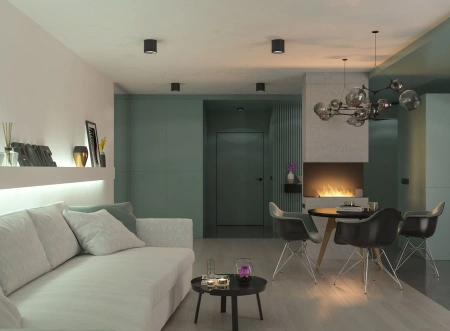 Black recessed biofireplace for niche installation – INSIDE C800v1, 4 mm glass, elegance without smoke