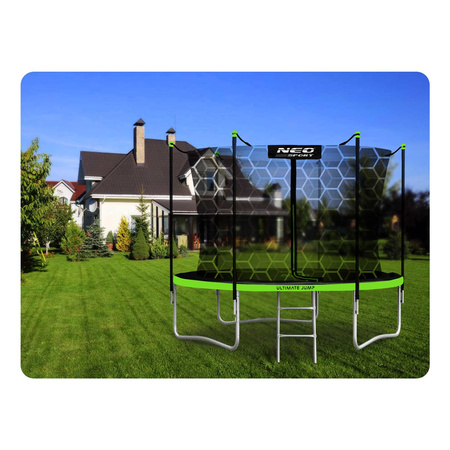 Trampolino da giardino 8 piedi/252 cm con rete interna e scaletta Neo-Sport