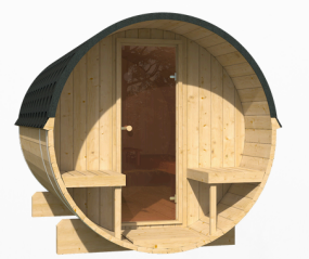 Sauna ogrodowa EDA 300 – przestronna sauna klasy premium dla 6–10 osób z piecem elektrycznym lub opalanym drewnem, dla wspólnych chwil i wyjątkowych doświadczeń