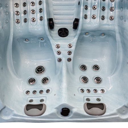 Dārza džakuzi SPA341 Bright Ocean Wave ar vāku tumši pelēks dēlis 220x156 cm - atpūta un elegance jūsu dārzā