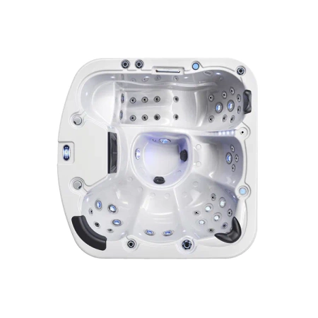 Jacuzzi da esterno quadrato con idroterapia e copertura – vasca SPA di lusso