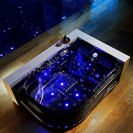 Banheira de hidromassagem VENEZIA 761 «Onda Negra» Leis180×120 – relaxamento de luxo em forma moderna, lado esquerdo