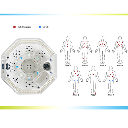 Hagejacuzzi SPA107 220x220 cm – luksuriøst SPA-badekar for 6 personer