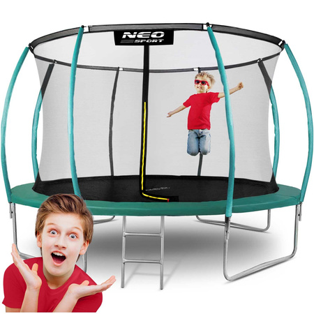 Gartentrampolin 12ft/374cm mit Netz, Profilpfosten und Leiter Neo-Sport