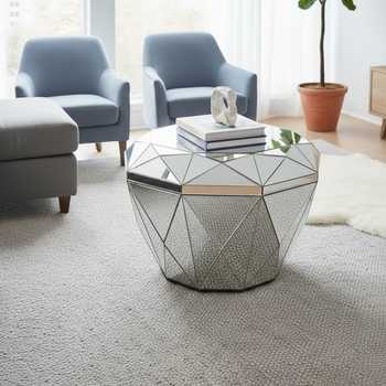 Stiklinis kavos staliukas su skaidriu stalviršiu - elegancija ir funkcionalumas