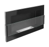 Závesný bioetanolový krb so sklom 650x400 – lesklý čierny, moderný bioetanolový krb