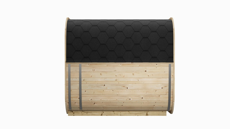 Icon 200 S udendørs sauna til 4 personer / Elektrisk eller brændefyret Harvia komfur / Skandinavisk gran af høj kvalitet (Thermowood)