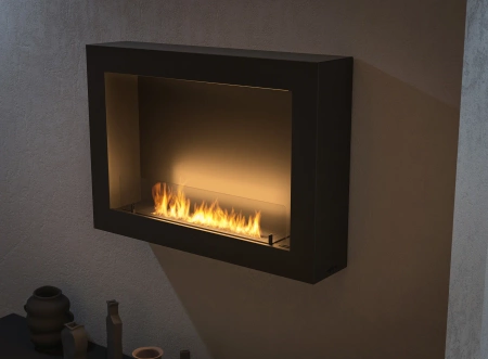 Compact Biofireplace Murall 800 — wall-mounted, for recess installation, elevates your interior