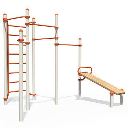 Udendørs træningssæt S831.14 | Stænger | Bænk | Ribbe