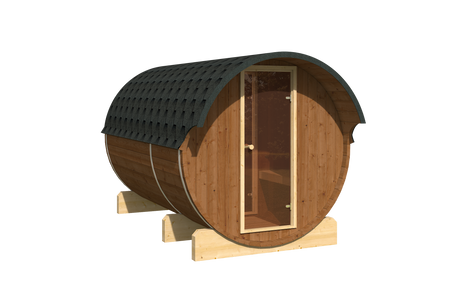 Outdoor Sauna EDA 330 – spacious premium sauna for 6–10 people with electric or wood-burning stove, for harmony and closeness to nature