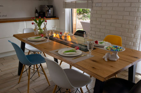 Indbygget biopejs 100 cm – mat sort med glas | Moderne pejseindsats