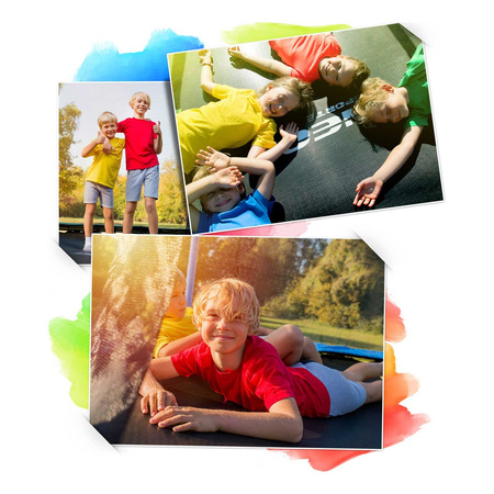 Zahradní trampolína 12 stop/374 cm se sítí, tvarovanými sloupky a žebříkem Neo-Sport