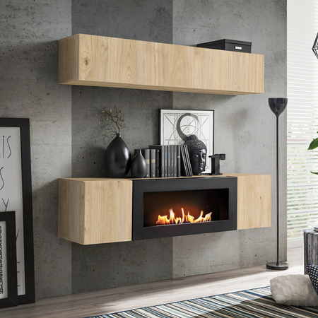 Μοντέρνο τζάκι βιοκαυσίμου HJ FV N1 με μοντέρνα έπιπλα - τζάκι για άοσμο βιοκαύσιμο