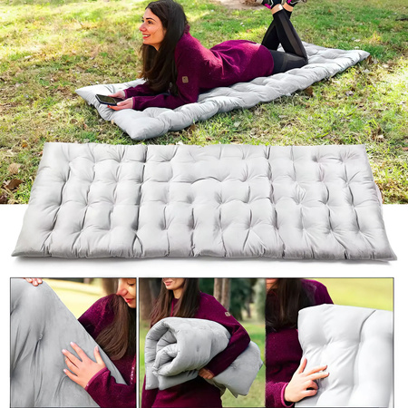 Velký polštář na zahradní židli | Lehátko na terasu až balkon Šedá 145 x 52 cm | zahradní nábytek, volný čas, moderní styl