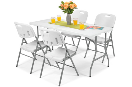 Saliekamais 240 cm garš ēdināšanas galds - balts