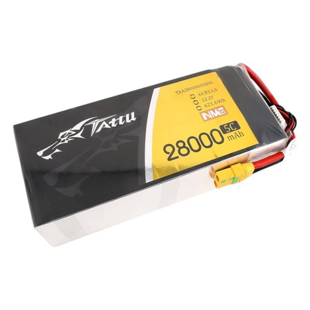 Tattu NMC 28000mAh 22.2V 5C 6S1P Lipo Pack batterij met XT90-S connector
