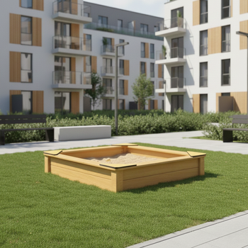 Piaskownica ,,Miasto" TE334 – Bezpieczna i nowoczesna piaskownica dla dzieci